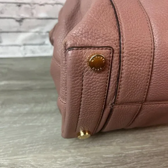 Michael Kors Naomi Bowling Leather Purse Braided Handle Satchel Dusty Rose - Picture 5 of 7